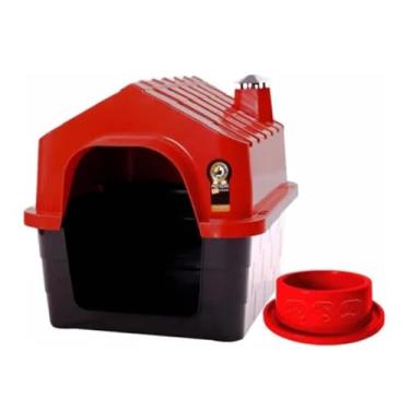 Imagem de Casa para Cachorro e Gato Durapet Durahouse N5, 72 x 72 x 85 cm, Grande, Vermelho