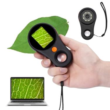 Imagem de Microscópio digital com tela de 5 cm, microscópio portátil para crianças, adultos, com luzes de 500 x para ampliação, presentes para crianças, adultos, colecionadores, insetos, joaninhas, joias e