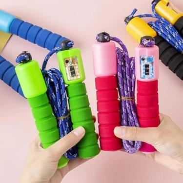 Imagem de Corda de Pular com Contador Digital Exercícios Fitness Queima Calorias Emagrecimento Rápido Treinamento Funcional Academia