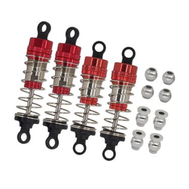 Imagem de JWQFBC Kit de Amortecedor de óleo Metálico Dianteiro Traseiro Atualizado Substituição 66/72 Mm para 14210 14209 1/14 RC Carro Resistente Alto, Vermelho