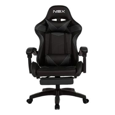 Imagem de Cadeira Gamer VG, Giratória, Reclinável, Couro, Encosto Alto, com Apoio de Braços (Preto)