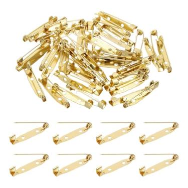 Imagem de PATIKIL Broche traseiro de 50 peças, pino de barra de 30 mm (1,17") fecho de segurança nas costas, amarelo