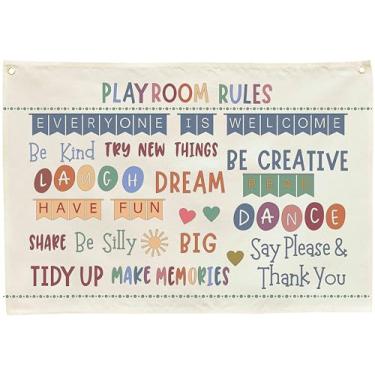 Imagem de Faixa de berçário decoração de parede - bandeira de pendurar boho, bandeiras de cartaz - para quarto de bebê, menino, menina, sala de jogos, sala de aula, presente de bebê, aniversário, Natal, sala de