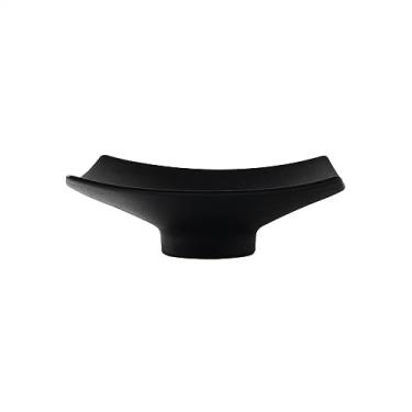 Imagem de Lata de lixo Pratos de jantar foscos de 7,5 polegadas Pratos quadrados Prato de cerâmica preta Utensílios de mesa retrô Prato de carne grelhada