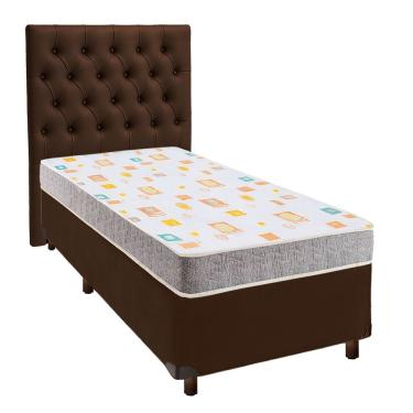 Imagem de Cama Box + Colchão Solteiro D20 D20 Inducol + Cabeceira Estofada