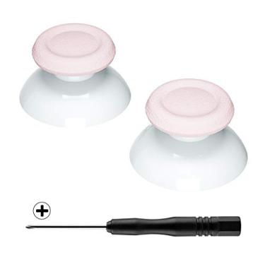 Imagem de eXtremeRate Dupla cor de reposição 3D Joystick Thumbsticks, palitos de polegar analógicos com chave de fenda Phillips para PlayStation 4 PS4 Slim Pro Controller, Sakura Pink & White