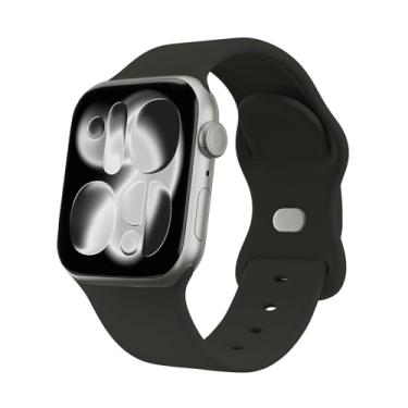 Imagem de WSV Pulseiras esportivas compatíveis com Apple Watch 38 mm, 40 mm, 41 mm, 42 mm, 44 mm, 45 mm, 46 mm, 49 mm, para mulheres e homens, pulseira de silicone macio à prova d'água para iWatch séries 10, 9,