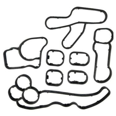 Imagem de QCBQBI [Substituição] Conjunto de vedação de vedação do refrigerador de óleo de carro e caixa de filtro de 8 peças para BMW N47 N57 4 + 6 cilindros para Diesel N47 N57 11428580680