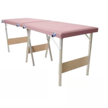 Imagem de Maca dobrável portátil Premium - Estética/Massagem/Cílios/Tatuagem- 240kg(Rosa Bebê)