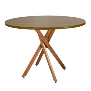 Imagem de Mesa De Jantar 70,80,90cm Akemi Tampo Redondo Para 4 Lugares MDF (Madeirado, 70cm)
