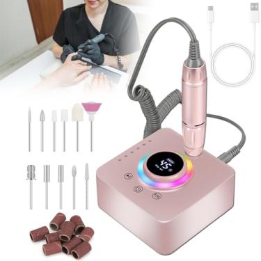 Imagem de Broca elétrica para unhas 45.000 RPM, kit profissional de lixas recarregáveis, máquina de broca para unhas, kit de unhas de acrílico para qualquer manicure, pedicure, ferramentas ideais para nail