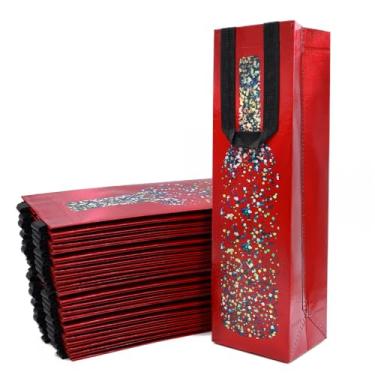 Imagem de huichuan 24 peças de sacos de presente de garrafa de vinho, design de garrafa de vinho tinto, saco de vinho para vinho, licor - 33,6 x 3,5 x 3,9 polegadas