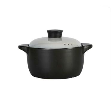 Imagem de Utensílios de mesa personalizados domésticos simples com pedra colorida sob o esmalte e pratos cinza claro - caçarola cinza gradiente