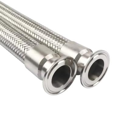 Imagem de Mangueira flexível para cervejaria, 1,5'' 2'', braçadeira tripla, sanitária, aço inoxidável 304, mangueira de alta pressão e alta temperatura, 1 peça(32mm OD K50.5mm,50cm)