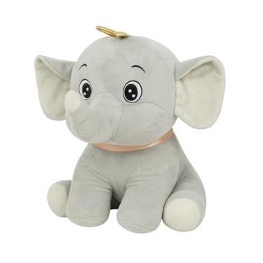 Imagem de Elefante de Pelúcia 45cm Antialérgico Lavável com Zíper - Infantil (CINZA)