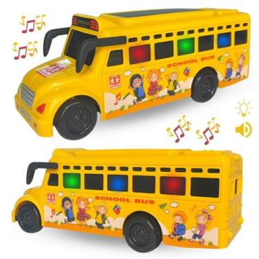 Imagem de Carrinho Ônibus Escolar Musical C/Luz E Fricção Brinquedo - Europio