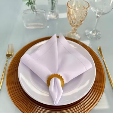 Imagem de Kit Guardanapo De Tecido Para Mesa Posta Ponto Ajour (10, Branco)