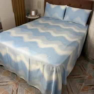 Imagem de Jogo Lençol Casal Padrão 3pçs Box 120 Fios Toque Aveludado(7-casal)