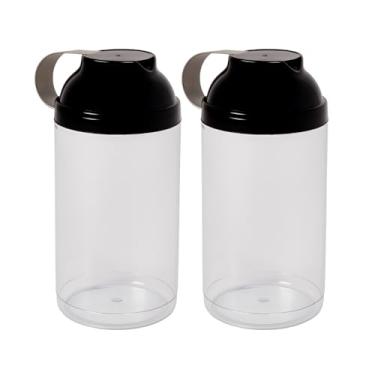 Imagem de Kit 2 Potes Organizador De Mantimentos 1,6 Litro Plug Com Sobretampa Com Tampa Dosadora Flip Multiuso Lavanderia Porta Sabão Em Pó (Preto | Kit 2)