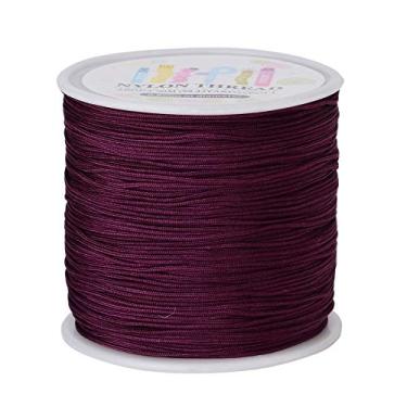 Imagem de Fio de nylon trançado de 0,8 mm, 98 metros, cordão de macramê chinês com carretel de plástico (roxo)