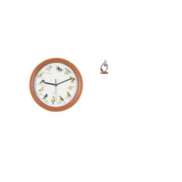 Imagem de Fenteer Relógio de Parede de Pássaro Cantando, Estátua de Resina, Ornamento Decorativo, Relógio Pendurado, Escultura Abstrata, Colecionável para Cozinha, Quar