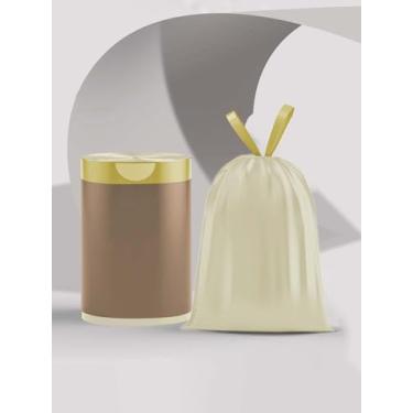 Imagem de Sacos de lixo ultra fortes com cordão, 4 galões, sem fragrância, pequenos sacos de lixo, 30 peças cor limão
