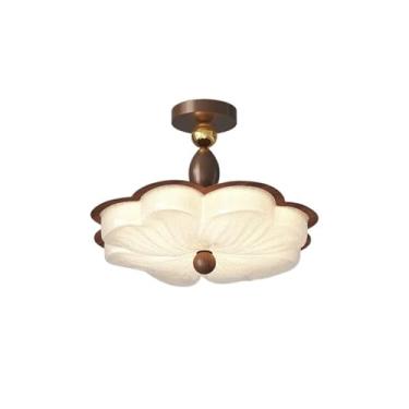 Imagem de Luz de teto Luminária de quarto criativa em formato flor, luminária teto retrô luxuosa para corredor e restaurante