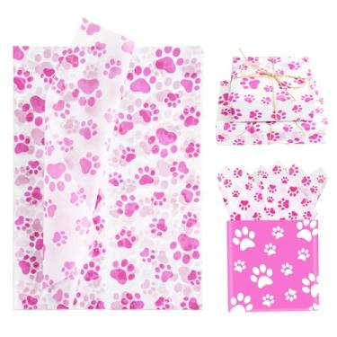 Imagem de 30 folhas de papel de seda, papel de embrulho de pata de cachorro de 35,5 x 50,8 cm, papel de embrulho para presente, embalagem de Natal, casamento, festa de aniversário, artesanato, suprimentos (roxo