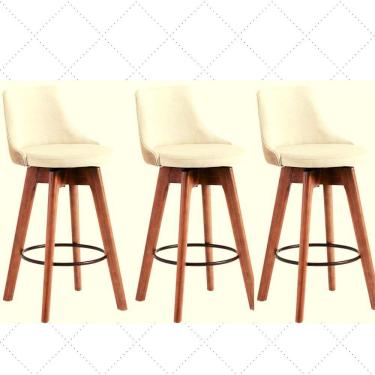 Imagem de Kit 3 Banquetas Gourmet Para Cozinha Ou Bancada Bege Claro