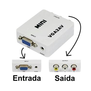 Imagem de Conversor De Vídeo Vga Para Rca Av 3 Vias Com Saída De Áudio