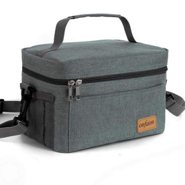 Imagem de Lancheira ONFAON 29x19x18 cm 10L Isolada Cinza