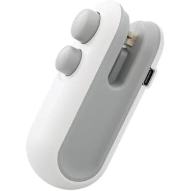 Imagem de Mini Seladora de Embalagens 2 em 1 Portátil | Sela e Corta Sacos Plásticos | Recarregável USB com Ímã para Geladeira, Conservador de Alimentos Frescos - Branco