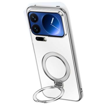 Imagem de FWYANZH Capa para Xiaomi 17 Pro Max/17 Pro/17, suporte de anel, capa de telefone com suporte de suporte, proteção completa para câmera rígida, capa fina, branca, 17 Pro Max