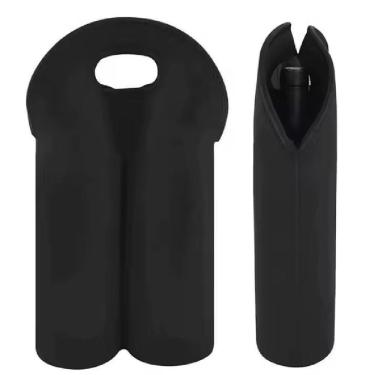 Imagem de Bolsa Termica 2 Garrafas Porta Vinho Wine Bag Sacola Champanhe Neopreme Acolchoada Portatil Com Alça Luxo