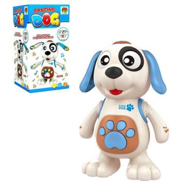 Imagem de Dancing Dog Mexe Dança Luz E Som Brinquedo Musical - Dm Toys, Branco e