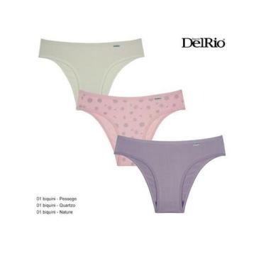 Imagem de Kit Com 3 Calcinhas Biquíni DelRio - Ref. 51364, G, Blush, Chocolate, 