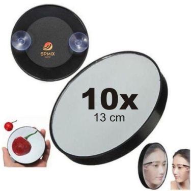 Imagem de Espelho De Aumento 10x Com Ventosas Para Fixar Na Parede 13cm - Markel