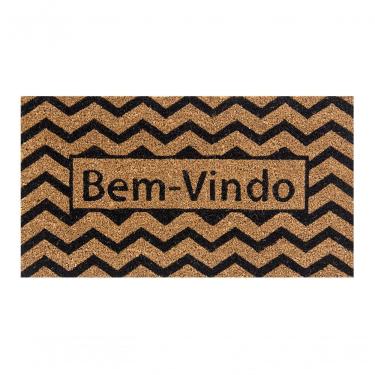 Imagem de Capacho De Poa Fibra De Coco Zig Zag 60x33cm - Uzoo Capacho Fibra De Coco Rt 60x33cm Zigzag Preto