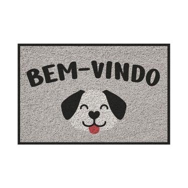 Imagem de Capacho Vinílico Estampado Bem-vindo Cachorro 60x40cm - Uzoo Capacho Vinilico Estampado...
