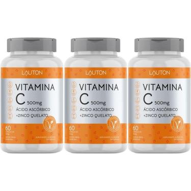 Imagem de Kit 3X Vitamina C + Zinco 500mg - 60 Cápsulas Lauton Nutrition-Masculino