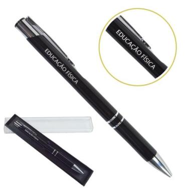 Imagem de Caneta Personalizada Coloridas Cursos Metal Profissional Educação Físi