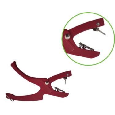 Imagem de Aplicador de Brinco Bovino com Agulha Retrátil Flexível Vermelho para 