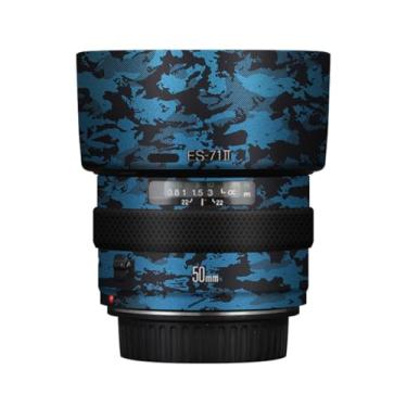 Imagem de Adesivo de lente de câmera EF 50 1.4 para Canon EF 50 mm F1.4 Película protetora de vinil decalque skin (azul cavaleiro)