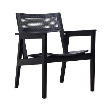 Imagem de Poltrona Gusty Com Encosto Telinha Assento Anatômico - Preto Madeira