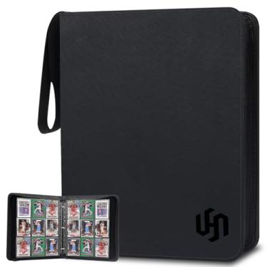 Imagem de Fichário de cartas colecionáveis com 9 bolsos, fichário de beisebol HYMENEX com 720 bolsos com 40 mangas e zíper para cartões esportivos de jogos e meninos e meninas organizados