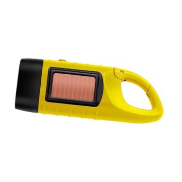 Imagem de Vaveren Lanterna portátil com manivela e energia solar, leve e prática, ideal para camping trabalho, Amarelo