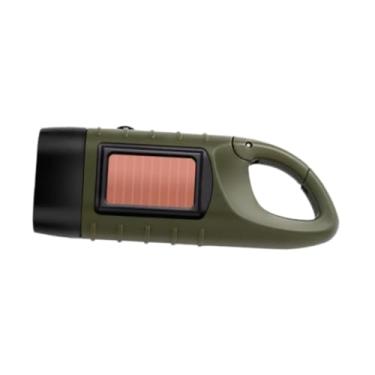 Imagem de Vaveren Lanterna portátil com manivela e energia solar, leve e prática, ideal para camping trabalho, Verde