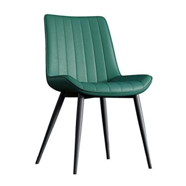 Imagem de Cadeira de Jantar Couro Fosco Sintético Cadeiras de Jantar Cadeiras de Cozinha Sala de Jantar Modernas Cadeiras Laterais de Sala de Estar de Meados do Século 3 Tipos de Pernas de Cadeira (Cor: Verde