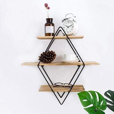 Imagem de Prateleiras flutuantes de parede, prateleira flutuante, quarto, banheiro, armário, decoração de casa, estante de plantas, flores, prateleira de parede flutuante, suporte de exibição de madeira e metal