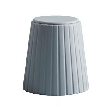 Imagem de ZABEES Banqueta de plástico grosso sólido para adultos, simples, comercial, banco alto empilhável, para sala de estar, assento acolchoado